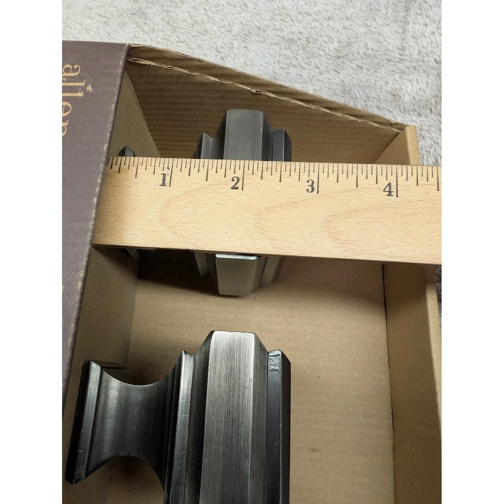 Pair Allen + Roth Gunmetal Curtain Rod Finials 1239783 FSI 1904 GMTL Lowes